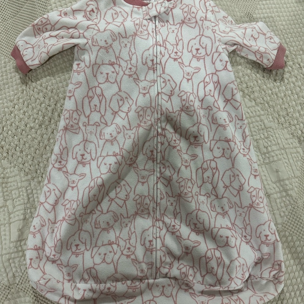 Adorable Pink Dog Print Sleep Sack